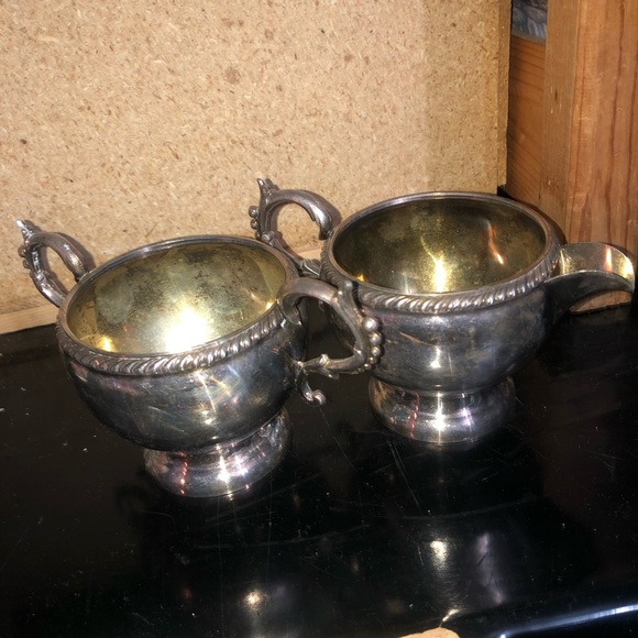 Vintage WM A ROGERS silver-plate md sugar bowls- tarnished but can be clean r - Picture 8 of 9